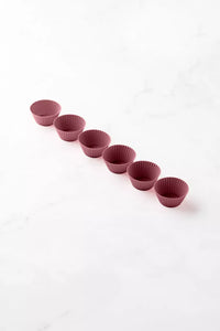 Set of 6 cupcake cups Vintage Maroon