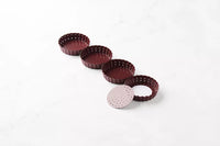 4 fluted tart pans with removable base made of non-stick carbon steel ø10cm
