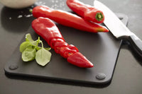 Wood fiber cutting board with juice groove black 37x27.5cm FSC®