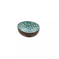 Bol en noix de coco avec nacre arcs bleu