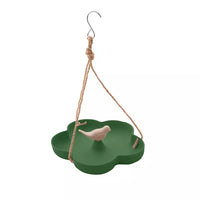 Vogelbad/voederschaal vogels uit bamboevezel taupe