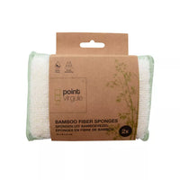 Set de 2 éponges en fibre de bambou vert et blanc