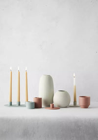 Ceramic low tealight holder dusty rose