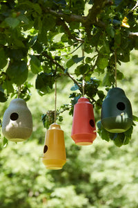 Vogelhuisje uit bamboevezel jagersgroen