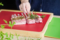 Snijplank uit bamboe met 4 inlegplaten 40x30x4cm FSC®