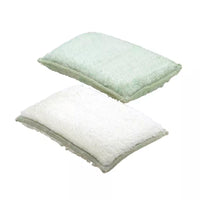 Set de 2 éponges en fibre de bambou vert et blanc
