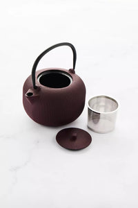 Cast iron teapot with internal enamel coating 1L Vintage Maroon