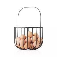 Wire fruitmand met handvat zwart