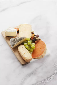 Serveerplank uit marmer & acaciahout 30x20cm