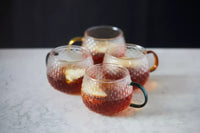 Set van 4 tassen met gekleurd handvat 400ml