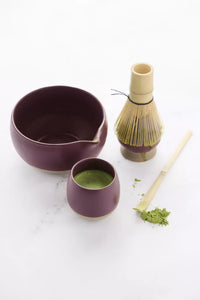 Set matcha avec fouet, support, cuillère, bol et tasse