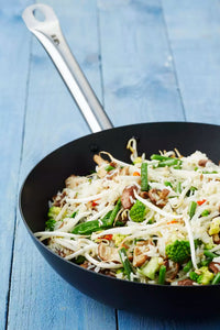 Wok uit carbonstaal met excalibur antikleeflaag ø 30cm