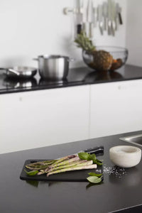 Wood fiber cutting board with juice groove black 29.8x23.5cm FSC®