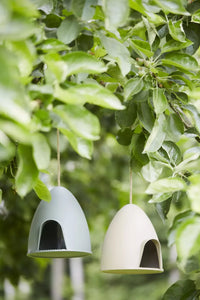 Voederhuisje vogels uit bamboevezel beige