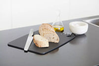 Wood fiber cutting board with juice groove black 44x32.5cm FSC®
