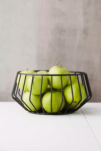 Wire lage fruitmand zwart