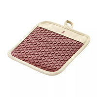 Pot holder in platinum silicone Vintage Maroon/Warm Beige