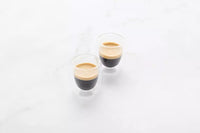 Set of 2 double-walled espresso glasses in borosilicate 80ml