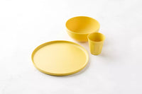 Set of 12 dinner pieces in rPET Mimosa Yellow