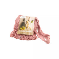 Parisian netbag with long handles dusty rose