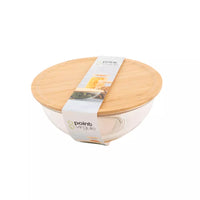 Bol en verre avec couvercle en bambou 1.4L