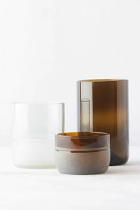 Set van 4 serveerkommen uit upcycled glas olijfgroen 100ml