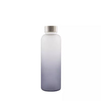 Glazen fles frosted donkerblauw 500ml