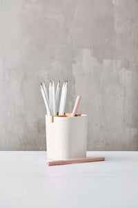 Boîte avec 4 compartiments en fibre de bambou blanc cassé