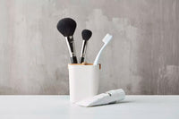 Boîte avec 4 compartiments en fibre de bambou blanc cassé