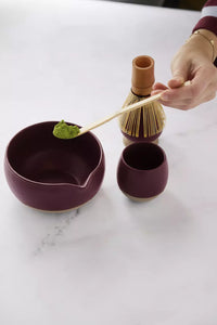Set matcha avec fouet, support, cuillère, bol et tasse