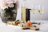 Serveerplank uit marmer & acaciahout 38x18cm