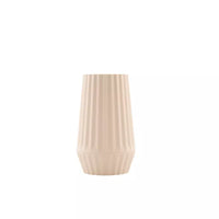 Vase rainuré en fibre de bambou blanc cassé ø 9.2cm H 15.2cm