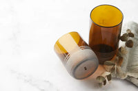 Set van 4 glazen uit upcycled glas roodbruin 400ml