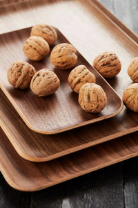 Plateau à servir rectangulaire noix 22x12cm