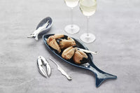 5-delige set van kreeftenvorkjes en kreeftentang