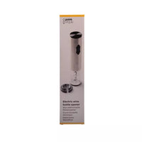 Electric wine bottle opener in stainless steel with integrated foil cutter