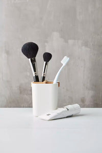 Boîte avec 4 compartiments en fibre de bambou blanc cassé