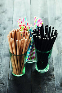 Set van 48 gekleurde papieren rietjes