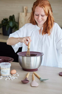 Fouet en silicone avec poignée en bambou cumin