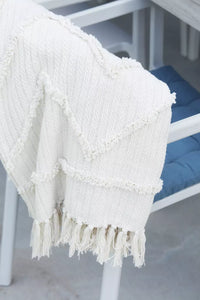 Plaid uit 100% gerecycleerd katoen wit