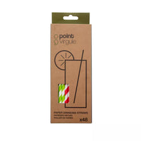 Set van 48 gekleurde papieren rietjes