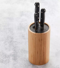 Bloc à couteaux en bambou rond sans couteaux FSC®