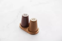 Set poivrier et salière avec support en acacia