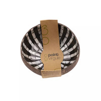 Bol en noix de coco avec nacre rayures noir
