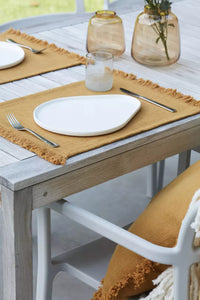 Set de table en coton 100% recyclé ocre