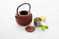 Cast iron teapot with internal enamel coating 1L Burnt Orange