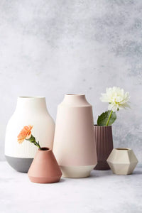 Vase rainuré en fibre de bambou mauve ø 9.2cm H 15.2cm