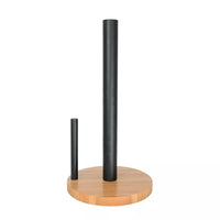 Bamboo paper towel holder black