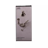 4-piece cocktail set in glass and stainless steel