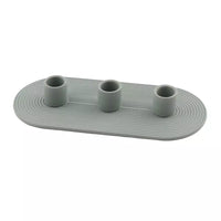 Ceramic candlestick holder for 3 candles sage green